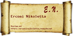 Ercsei Nikoletta névjegykártya