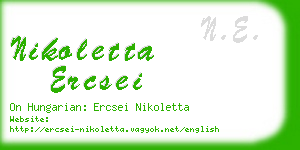 nikoletta ercsei business card